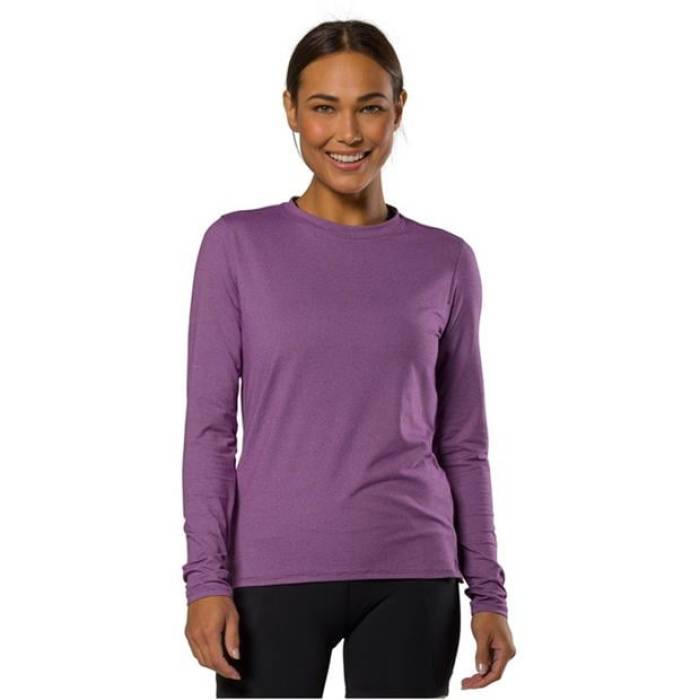 ネイサン Nathan 【 Dash Long-Sleeve Performance Top Women Plum Stripe 】 演技 レディース Stripe 縞模様 レディースファッション-トップス-Tシャツ・カットソー