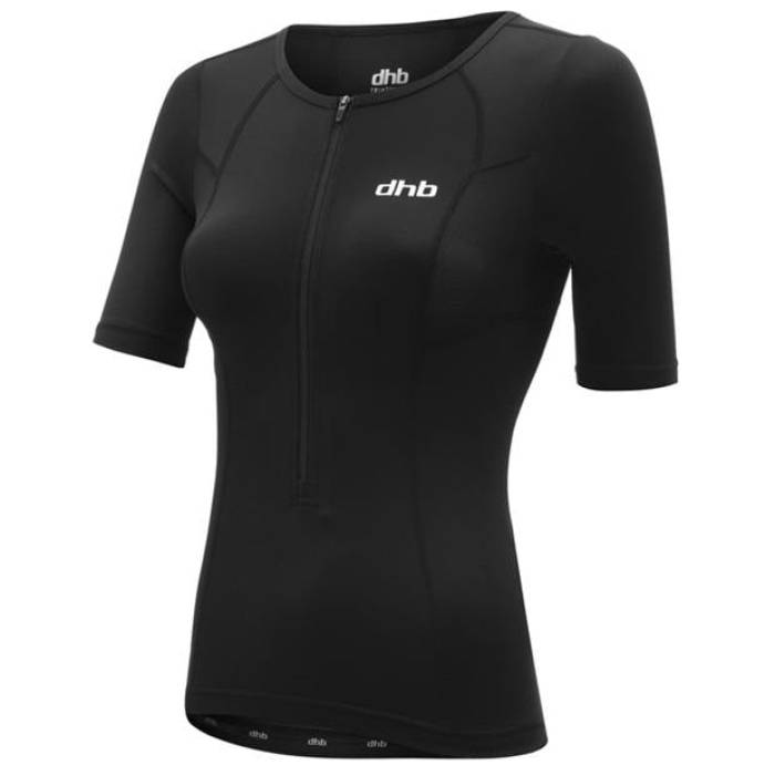 Dhb 【 Women\u0027s Hydron Tri Short Sleeve Top Women Black 】 レディース Sleeve 衣袂 レディース 黒いこと 黒いこと