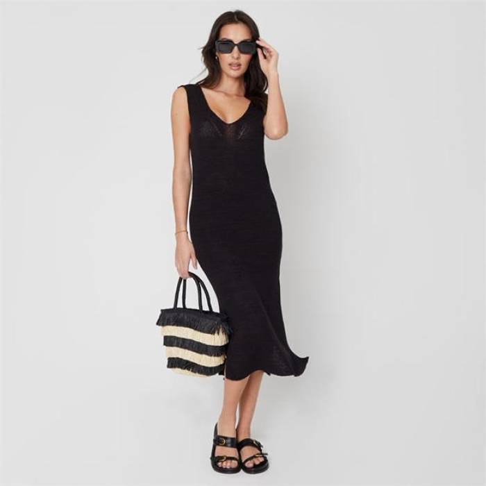 Be You 【 Knitted Midi Dress Womens Women Black 】 ドレス レディース レディース 黒色 ブラック