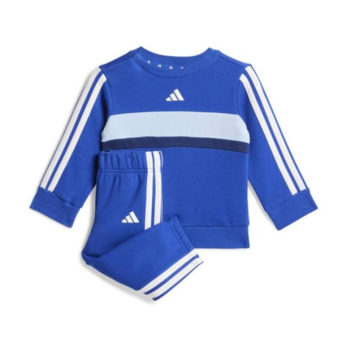 アディダス Adidas 【 Fleece Tracksuit Kids Blue/Grey 】 フリース お坊っちゃん キッズ 青碧 青碧 薄墨色 薄墨色