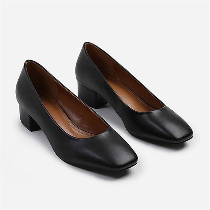 Wheres That From 【 Black Patent Square Toe Block Heels Ladies Women Black 】 黒色 ブラック パテント レディース 黒色 ブラック 14,504円