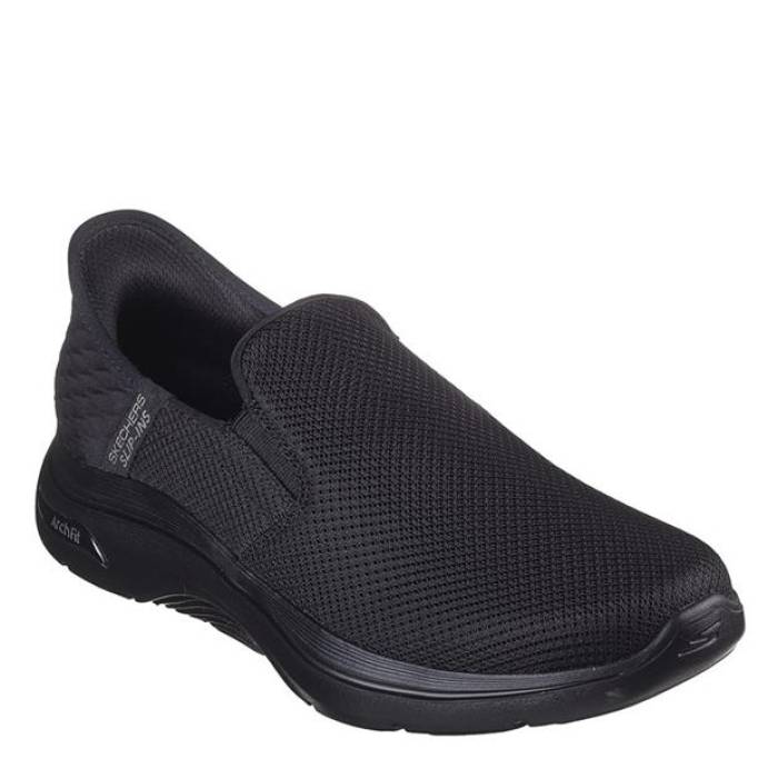 スケッチャーズ Skechers 【 Go Walk Arch Fit Slip On Trainers Men Black 】 ウォーク シューズ スニーカー メンズ 黒色 ブラック
