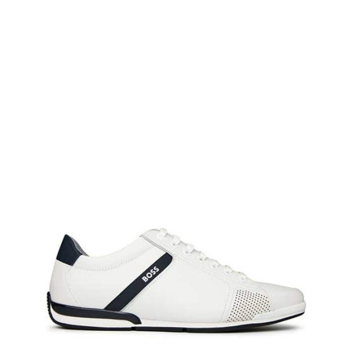 雇い主 Boss 【 Men\u0027s Saturn Smooth Low Top Premium Leather Trainers Men White 100 】 メンズ スムース Premium 割り増し金 なめし革 シューズ スニーカー メンズ 白いこと 白いこと