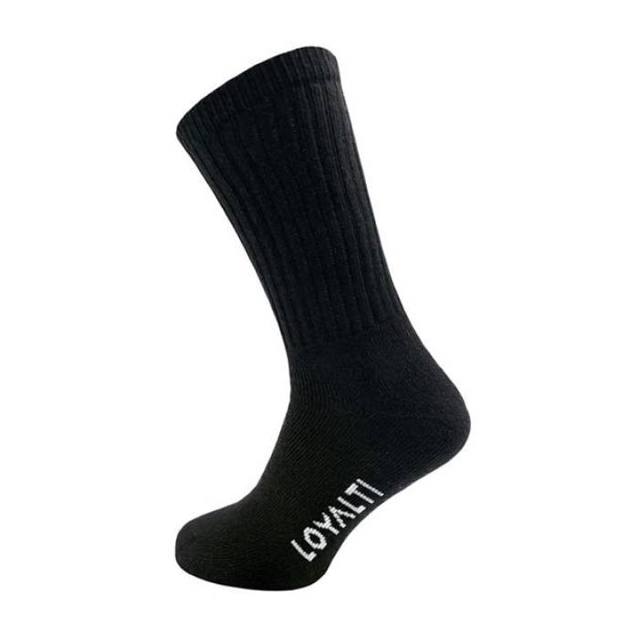 ロイヤルティ Loyalti 【 8-Pack Logo Crew Socks Kids Black 】 ロゴ クルー ソックス・靴下 ジュニア キッズ 黒色 ブラック