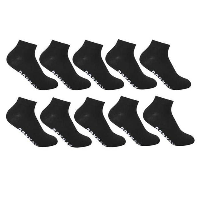 Donnay 【 10 Pack Trainer Socks Men Black 】 トレーナー ソックス・靴下 メンズ 黒色 ブラック