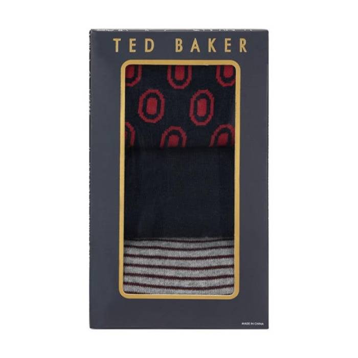 テッドベーカー Ted Baker 【 Men's Formal Crew Socks Men Blue/Red Mix 】 メンズ フォーマル クルー ソックス・靴下 メンズ 青色 ブルー Red 赤・レッド