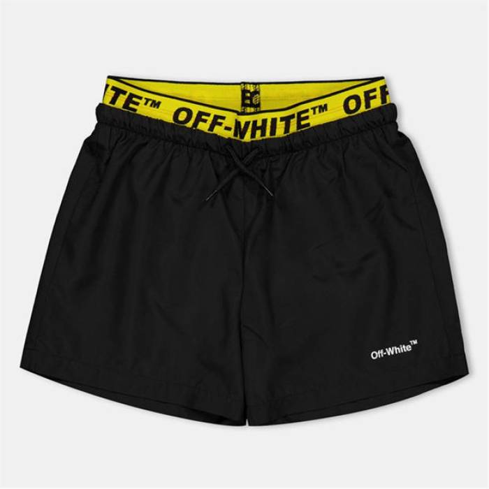 Off White 【 Kids Swim Shorts Kids Black 】 さる股引き お坊っちゃん キッズ 黒いこと 黒いこと