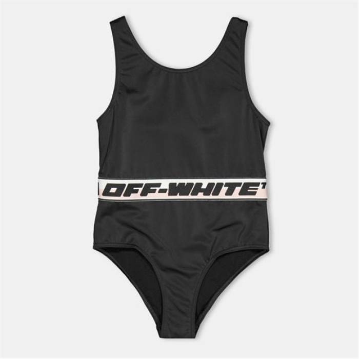 Off White 【 Kids One Piece Swimsuit Kids Black 】 海水着 お坊っちゃん キッズ 黒いこと 黒いこと