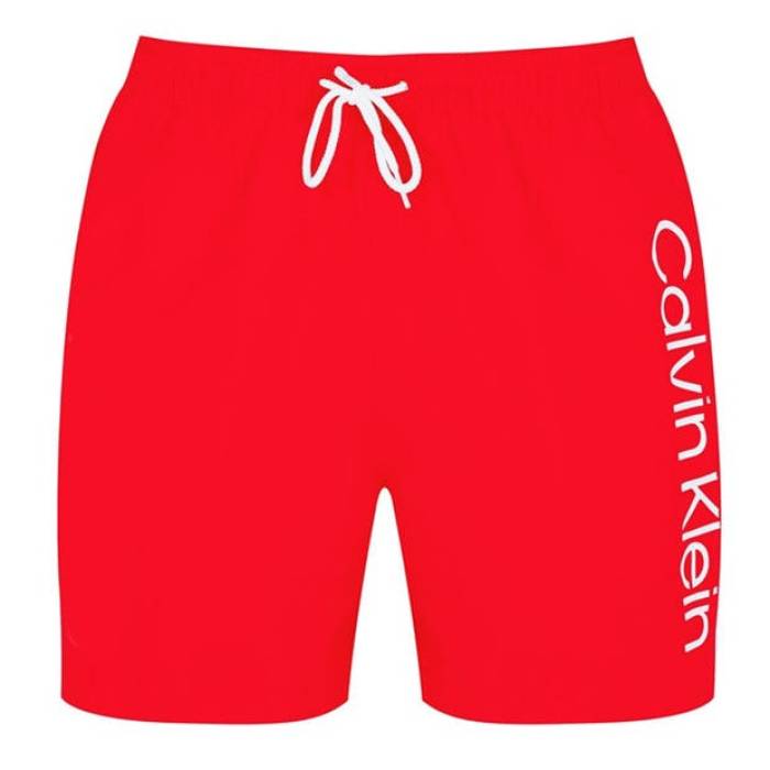 カルバンクライン Calvin Klein 【 Large Logo Swim Shorts Men Red 】 ロゴ ショーツ メンズ Red 赤・レッド