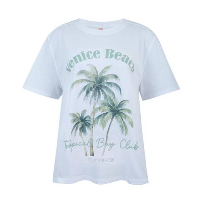 Soulcal 【 Oversized Graphic T-Shirt Women Palm Tree 】 グラフィック ティーシャツ レディース