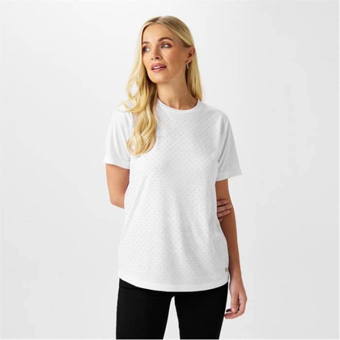 Biba 【 Diamante T-Shirt Women White 】 Tシャツ レディース 白色 ホワイト|スニケス
