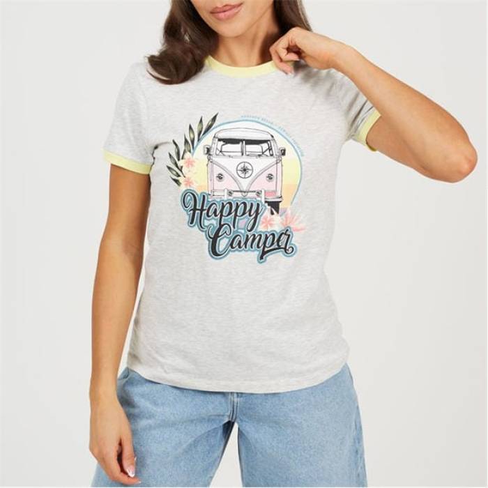 ブレイブソウル Brave Soul 【 Camper Ringer T-Shirt Women Pgry Marl/Lmnde 】 ティーシャツ レディース