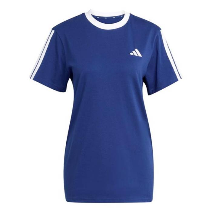 アディダス Adidas 【 Essentials 3 Stripe T-Shirt Womens Women Navy/White 】 Stripe 縞模様 プルオーバー レディース レディース 紺色 米国海軍 白いこと 白いこと
