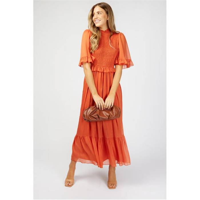 リトルミストレス Little Mistress 【 Maxi Dress Women Orange 】 マキシドレス レディース orange 橙・オレンジ