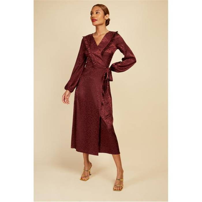 リトルミストレス Little Mistress 【 Maxi Dress Women Wine 】 マキシ御召しもの レディース