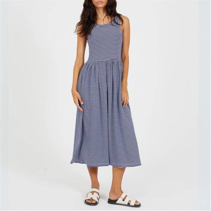 ブレイブソウル Brave Soul 【 Midi Dress Ld99 Women Navy/White 】 ドレス レディース 紺色 ネイビー 白色 ホワイト