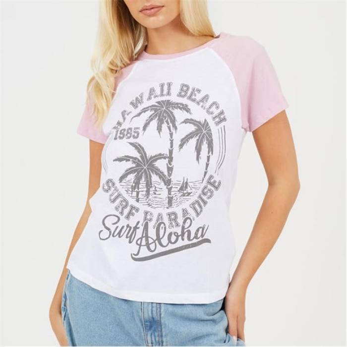 ブレイブソウル Brave Soul 【 Shrt Slv Tee Ld99 Women White/Lilac 】 プルオーバー レディース 白いこと 白いこと