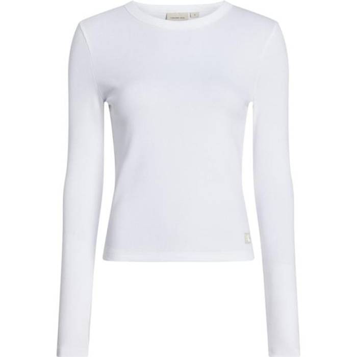 カルバンクライン デニム Calvin Klein Jeans 【 Long-Sleeved Top Women Bright White 】 レディース 白いこと 白いこと