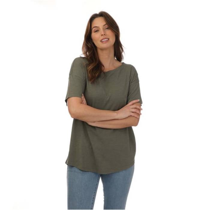 ドッカーズ Dockers 【 Women\u0027s Regular Fit Short-Sleeve T-Shirt Women Mulled Basil 】 レディース ティーシャツ レディース