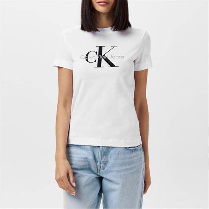 カルバンクライン ジーンズ Calvin Klein Jeans 【 Logo T-Shirt Women Bright White 】 ロゴ Tシャツ レディース 白色 ホワイト