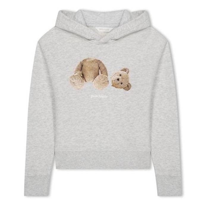 パームエンジェルス Palm Angels 【 Bear Hoodie Juniors Kids Grey Melange 】 フーディー パーカー お坊っちゃん キッズ 薄墨色 薄墨色