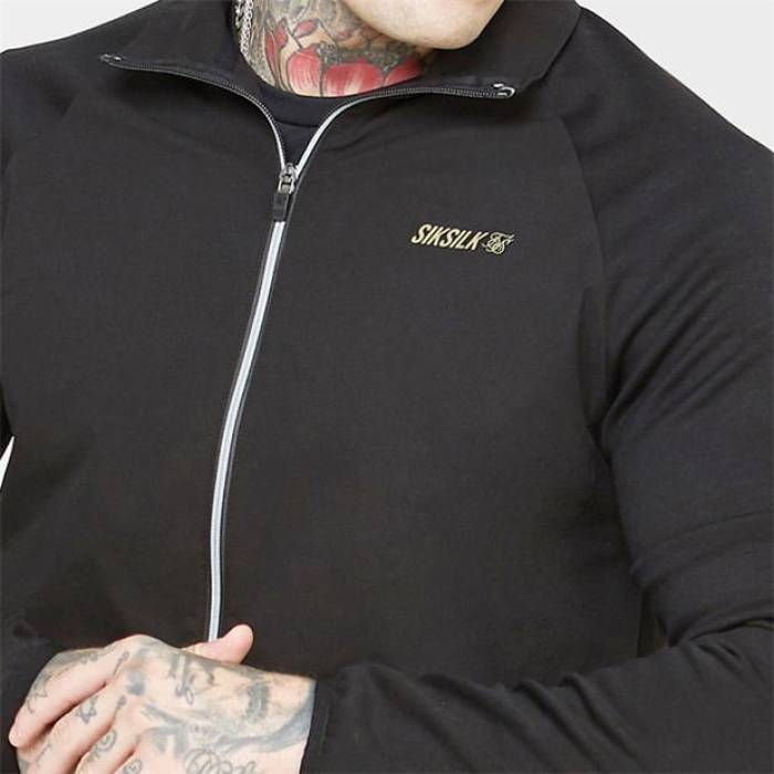 シックシルク Siksilk 【 Zip Hoodie Men Black 】 ジップフーディー メンズ 黒いこと 黒いこと パーカー-メンズファッション