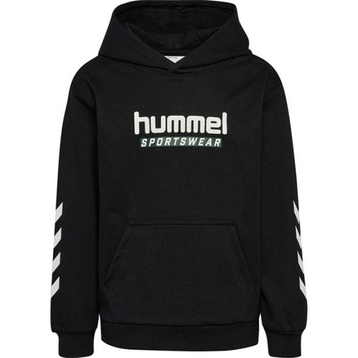 ヒュンメル Hummel 【 Logo Hoodie Junior Kids Black/White 】 ロゴタイプ フーディー パーカー お坊っちゃん キッズ 黒いこと 黒いこと 白いこと 白いこと