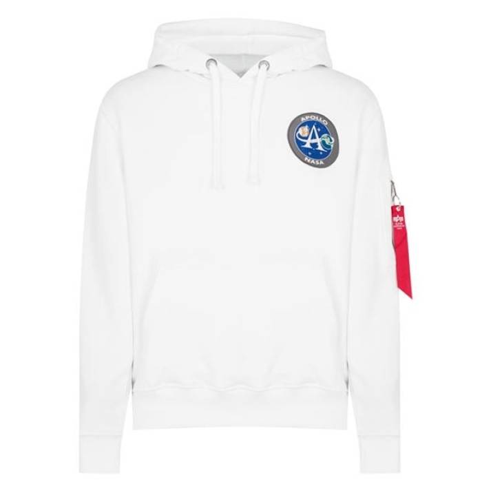 アルファインダストリーズ Alpha Industries 【 Apollo Mission Hoodie Men White 】 フーディー パーカー メンズ 白いこと 白いこと