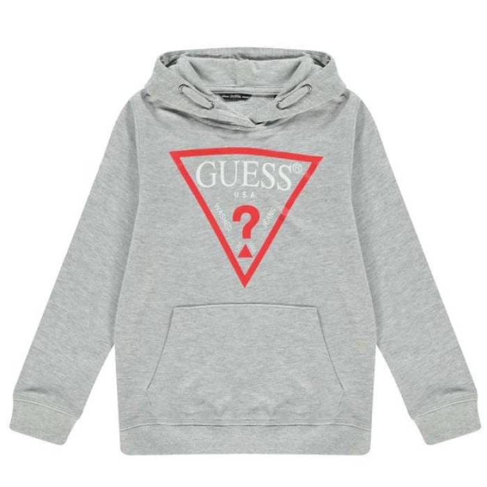 ゲス Guess 【 Triangle Logo Oth Hoodie Kids Grey Lhy 】 ロゴタイプ フーディー パーカー お坊っちゃん キッズ 薄墨色 薄墨色