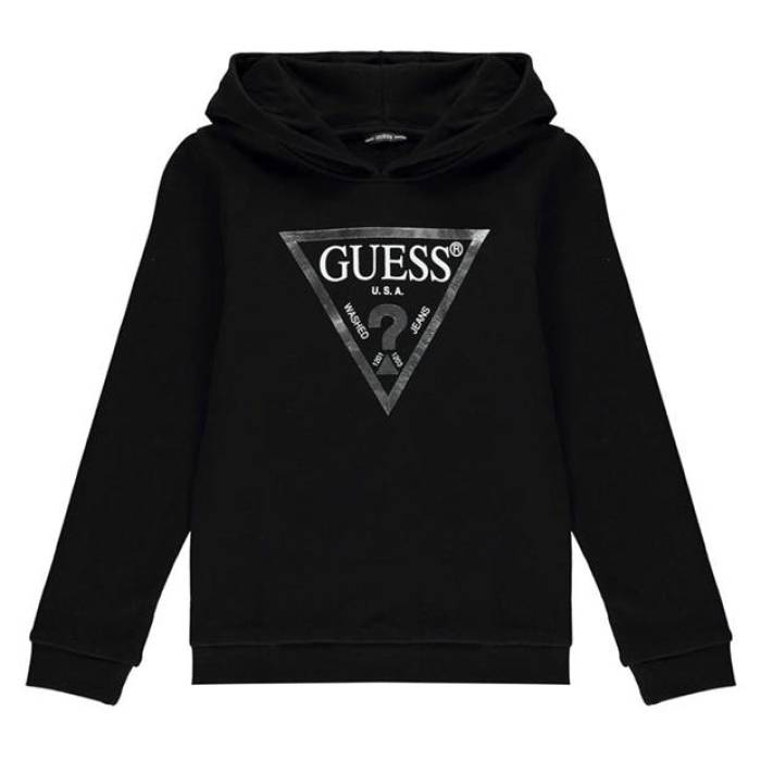 ゲス Guess 【 Core Logo Hoodie Kids Black A996 】 中核グループ ロゴタイプ フーディー パーカー お坊っちゃん キッズ 黒いこと 黒いこと