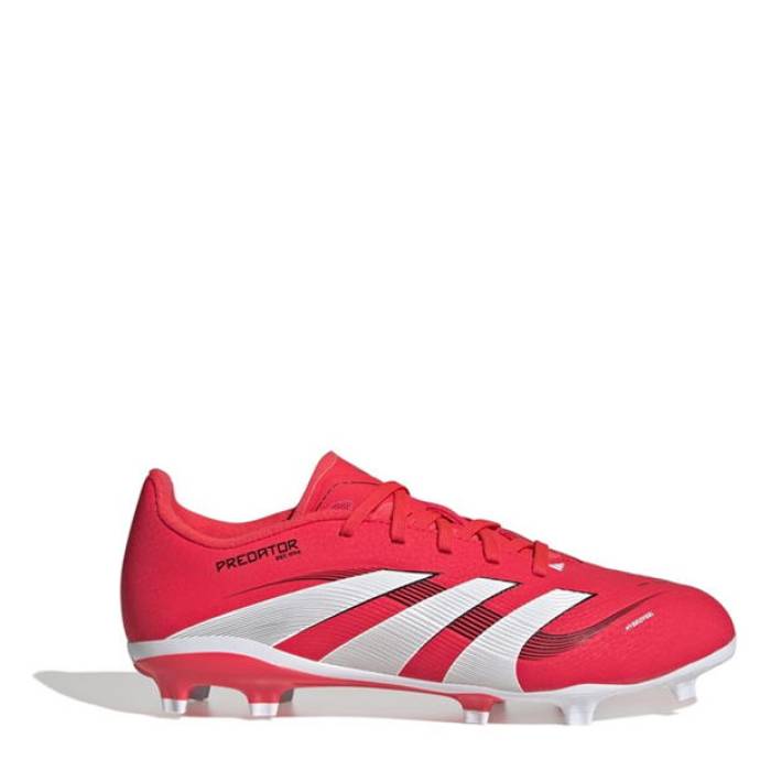 アディダス Adidas 【 Predator League Childrens Firm Ground Football Boots Kids Red/White 】 プレデター フットボール ブーツ ジュニア キッズ Red 赤・レッド 白色 ホワイト