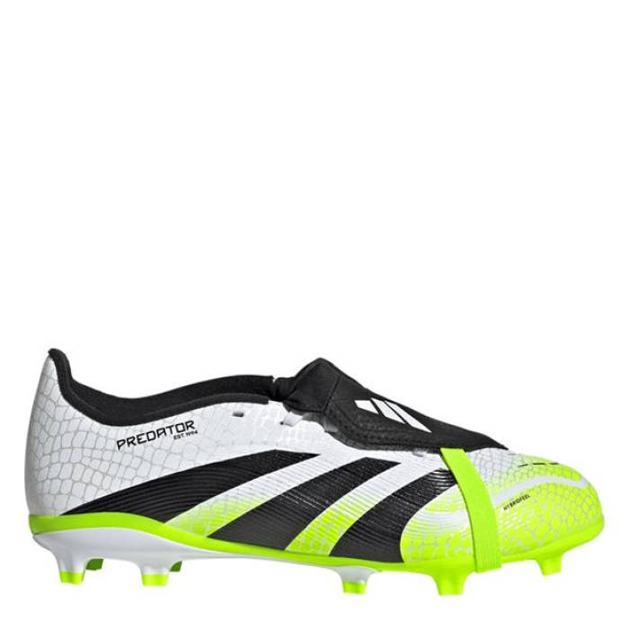 アディダス Adidas 【 Predator League Fold-Over Tongue Childrens Firm Ground Football Boots Kids White/Blk/Lemon 】 プレデター フットボール ブーツ ジュニア キッズ 白色 ホワイト