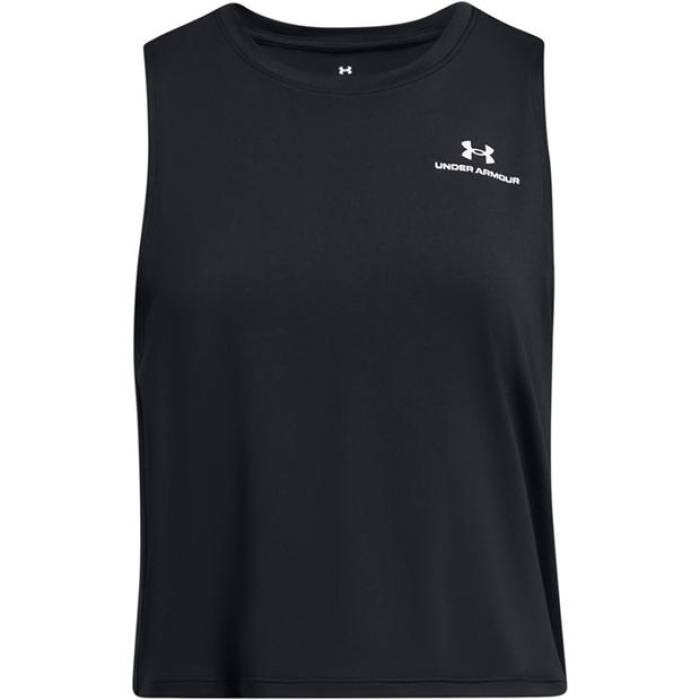 アンダーアーマー Under Armour 【 Vanish Energy Cropped Performance Gym Vest Women Black/White 】 エナジー パフォーマンス ベスト レディース 黒色 ブラック 白色 ホワイト