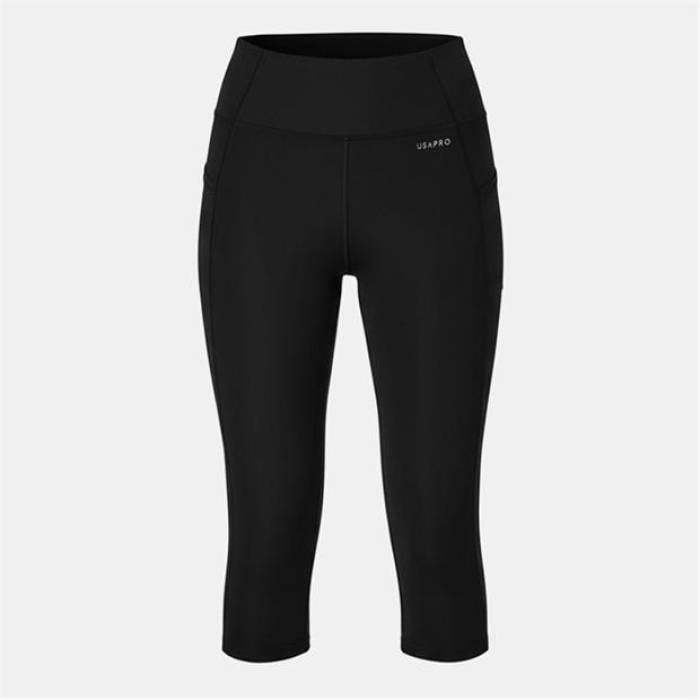 Usa Pro 【 Capri Cropped Leggings Women Black 】 レギンス・タイツ レディース 黒色 ブラック｜スニケス