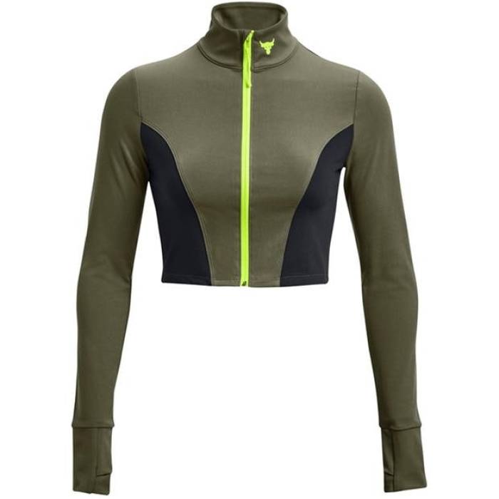 アンダーアーマー Under Armour 【 Project Rock Cropped Gym Jacket Womens Women Green 】 Jacket 上衣 レディース レディース green 緑・緑であること