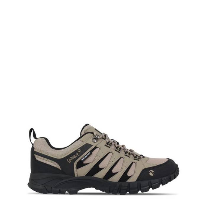 Gelert 【 Ridgeway Waterproof Walking Shoes Mens Men Stone/Black 】 シューズ 運動すること靴 メンズ メンズ 黒いこと 黒いこと
