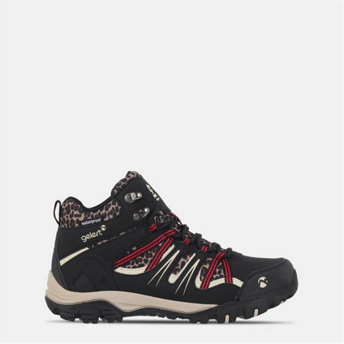 Gelert 【 Horizon Waterproof Walking Boot Womens Women Black Leopard 】 ブーツ レディース レディース 黒いこと 黒いこと ヒョウ柄 レオパード