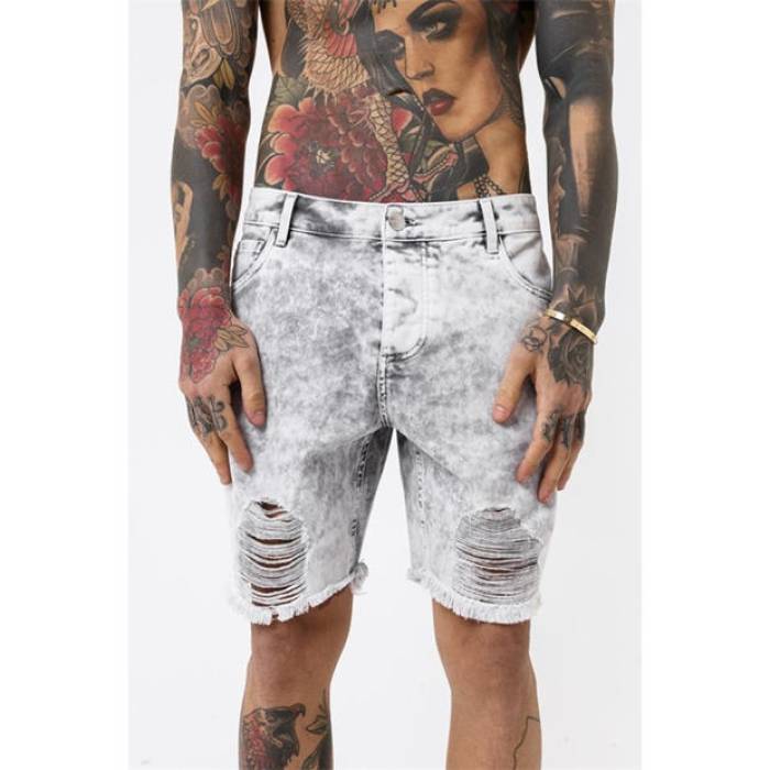 グッドフォーナッシング Good For Nothing 【 Denim Shorts Acid Grey Men Grey 】 デニム ショーツ 灰色 グレー メンズ 灰色 グレー