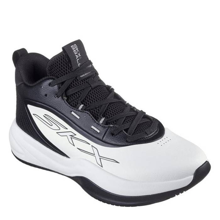 スケッチャーズ Skechers 【 Klutch Basketball Trainers Men White/Black 】 籠球 シューズ スニーカー メンズ 白いこと 白いこと 黒いこと 黒いこと
