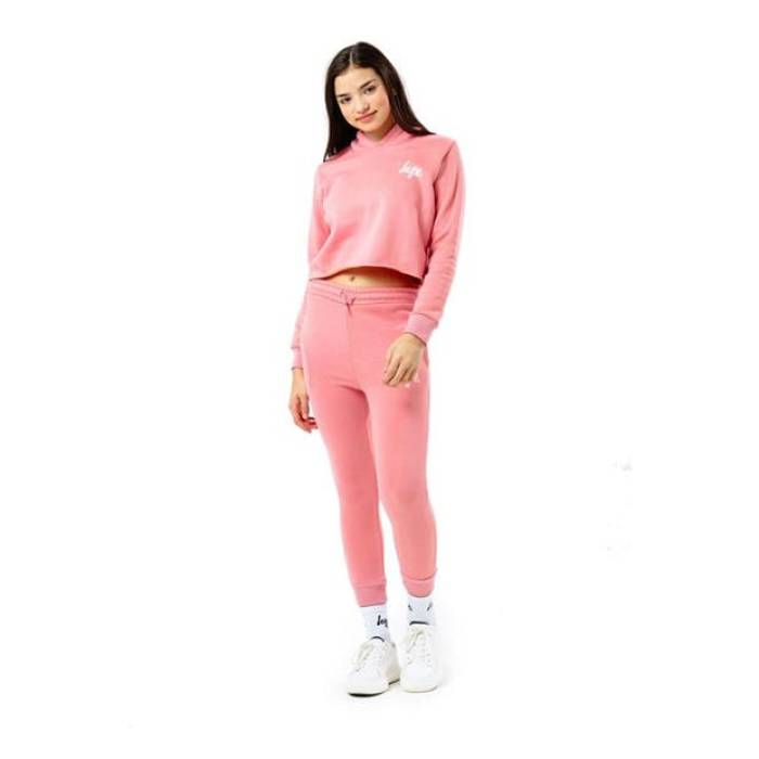 Hype 【 Kids Crop Pullover Hoodie And Jogger Set Kids Pink 】 Crop クロップ フーディー パーカー ジョガーパンツ ジュニア キッズ pink ピンク