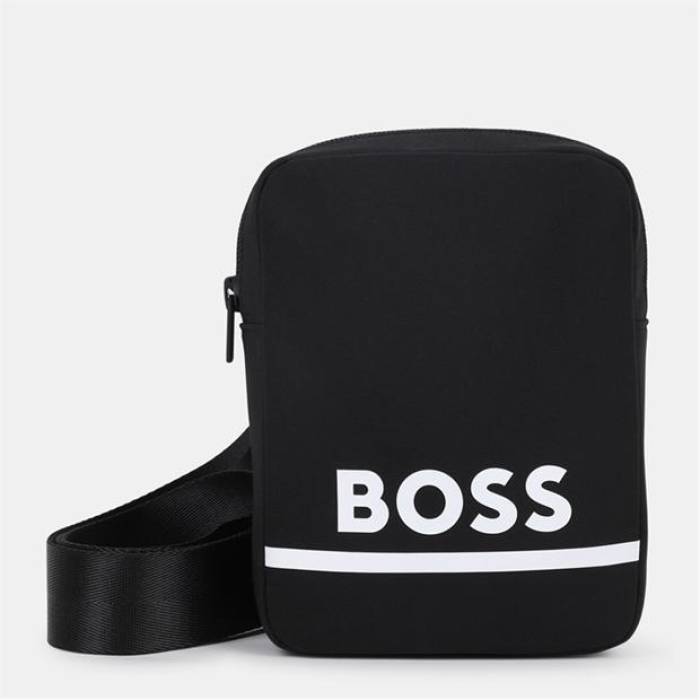 ボス Boss 【 Logo Iconic Crossbody Bag Unisex Black/White 】 ロゴ バッグ ユニセックス 黒色 ブラック 白色 ホワイト｜スニケス