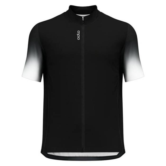 Odlo 【 Ess Print Short-Sleeve Cycling Jersey Men Black 】 ジャージ メンズ 黒色 ブラック