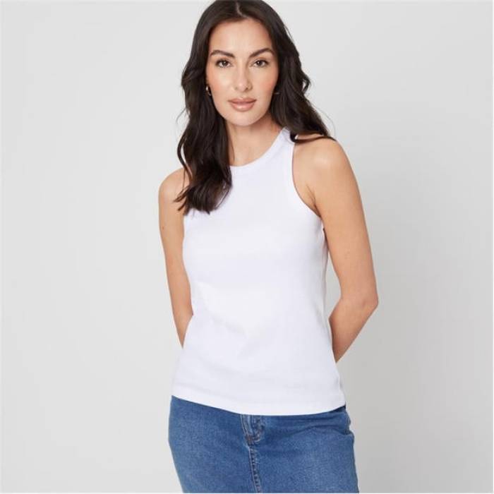 Be You 【 Rib Racerback Vest Women White 】 より良い レディース 白いこと 白いこと