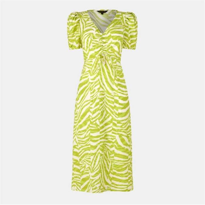 Biba 【 Printed Tea Dress Women Lime Zebra 】 お召しもの レディース 菩提樹