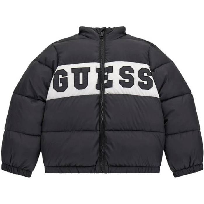 ゲス Guess 【 Kids' Short Puffer Jacket Kids Black A996 Jblk 】 Jacket ジャケット ジュニア キッズ 黒色 ブラック|スニケス