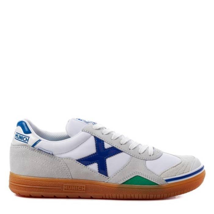 Munich 【 Gresca Indoor Football Shoes Men White/Blue 】 蹴球 シューズ 運動すること靴 メンズ 白いこと 白いこと 青碧 青碧