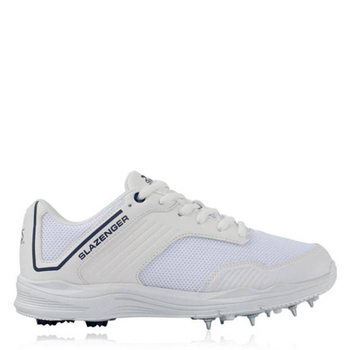 Slazenger 【 V Series Junior Cricket Shoes Kids White/Navy 】 シリーズ シューズ 運動靴 ジュニア キッズ 白色 ホワイト 紺色 ネイビー｜スニケス