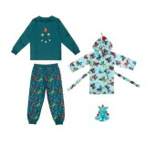 Firetrap 【 Boys Dragon 4 Piece Dressing Gown Pyjama Set Kids Blue 】 ドラゴン パジャマ キッズ ベビー マタニティ キッズファッション ナイトウェア ルームウェア ナイトガウン ジュニア キッズ 青色 ブル画像