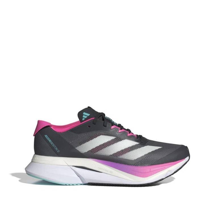 アディダス Adidas 【 Adizero Boston 12 Road Running Shoes Womens Women Gry/Jade/Pnk 】 アディゼロ 豆の町 シューズ 運動すること靴 レディース レディース 翡翆・ジェード