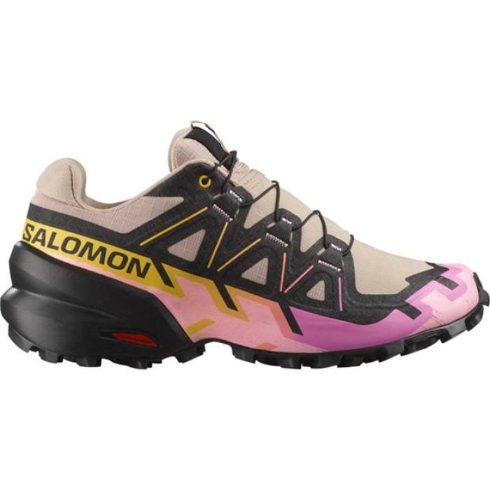 サロモン Salomon 【 Speedcross 6 Women\u0027s Trail Running Shoes Women Beige/Pink 】 レディース シューズ 運動すること靴 レディース ベージュ pink サクラ色